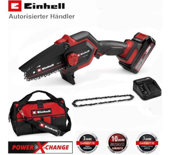 Einhell Astkettensäge GE-PS 18/15 Li BL - 18 V,Kit, Akku 2.5 Ah, Tasche,2 Ketten