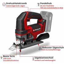 Einhell Akku-Stichsäge TE-JS 18/100 Li-mit Akku 2,5 Ah und Ladegerät
