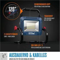 Güde Akku LED-Strahler LS 18-0 18V 4800 L mit Akku 2.0 Ah Ladegerät 3A