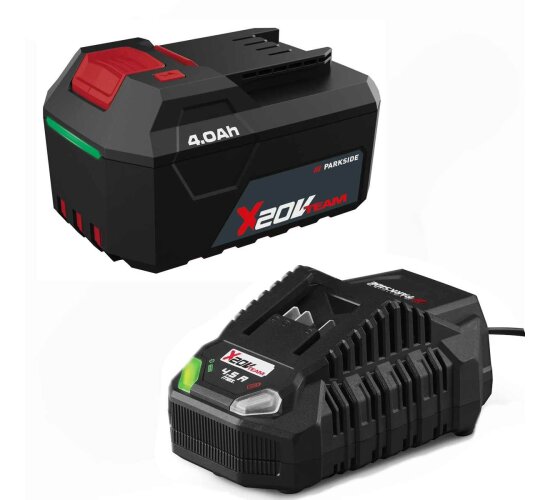Parkside Akku 20V 4.0 Ah  PAP 204 + Schnellladegerät PLG 20 C3, 4.5A