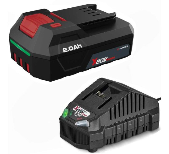 Parkside Akku 20V 2.0 Ah  PAPP 202 + Ladegerät PLG 20 C3, 2,4A