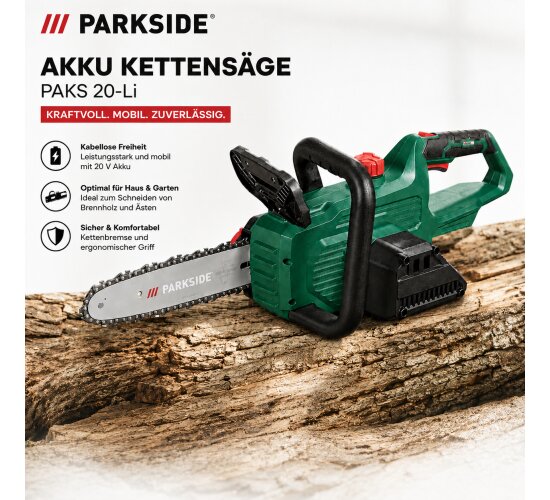 PARKSIDE Akku Kettensäge PAKS 20-Li  Solo Gerät