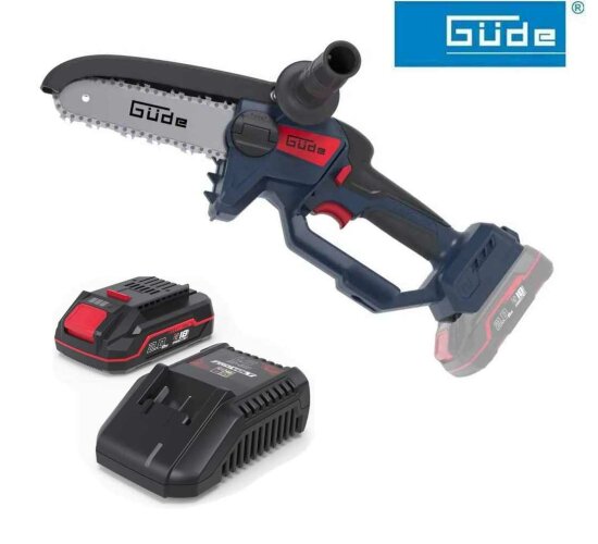 Güde Akku Astsäge GAK 18.1 Mini Kettensäge 18V, Akku 2.0 Ah Ladegerät 3 A