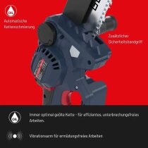 Güde Akku Astsäge GAK 18.1 Mini Kettensäge 18V, Akku 2.0 Ah Ladegerät 0,5 A, Automatische Kettenschmierung.