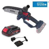 Güde Akku Astsäge GAK 18.1 Mini Kettensäge 18V, Akku 2.0 Ah Ladegerät 0,5 A, Automatische Kettenschmierung.