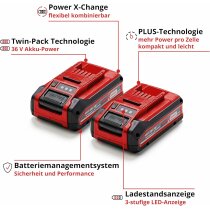 EINHELL 18V Ersatzakku PXC-Twinpack 4.0 AhPower Plus 2er Pack
