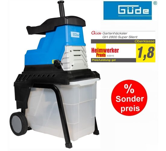 Güde  GH 2800 Super Silent Gartenhäcksler 2800W, Induktionsmotor, 55L, 45mm max