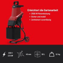 Güde Messer Elektro-Gartenhäcksler GEH 2500 Astdicke 45 mm 2500 W