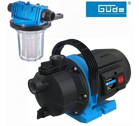 Güde Gartenpumpe GP 600 W, 3200 l/h, Wasserfilter Jet-Pumpe Gartenbewässerung