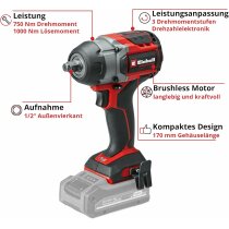 Einhell Schlagschrauber TP-CW 18/750-C Li BL 750 Nm, Akku 4.0 Ah, Koffer,Ladegerät