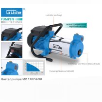 Güde Gartenpumpe MP 120/5A/GJ Wasserpumpe Jetpumpe, 5400 l/h, 1300 W