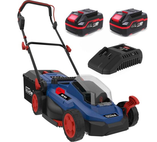 GÜDE City Rasenmäher RM 18/33 18V, 33 cm Schnitt mit 2 x Akku 4.0 Ah + Ladegerät