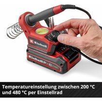 Einhell Akku-Lötkolben TE-SI 18/480 Li E - Solo 18 V, 200 °C - 480 °C,