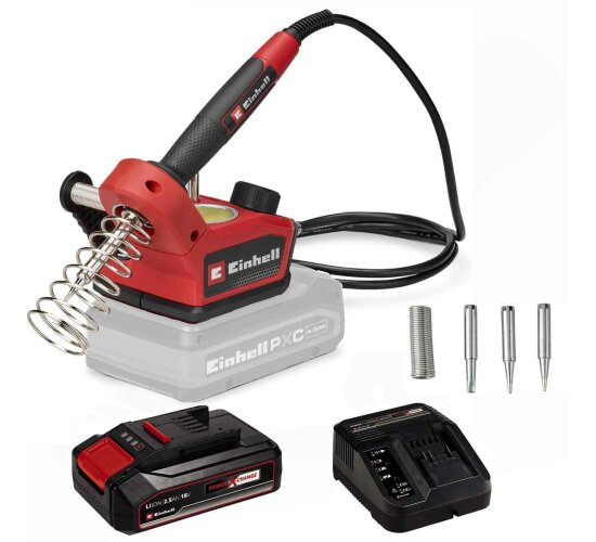 Einhell Akku-Lötkolben TE-SI 18/480 Li E  18V, 200 °C - 480 °C, Akku 2,5 Ah