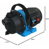 Güde Gartenpumpe GP 600 W, 3200 l/h, Jet-Pumpe Gartenbewässerung, Saugschlauch