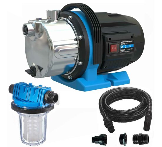 Güde Gartenpumpe GP 1045 E 1000 W, 4500 l/h, Wasserfilter Saugschlauch