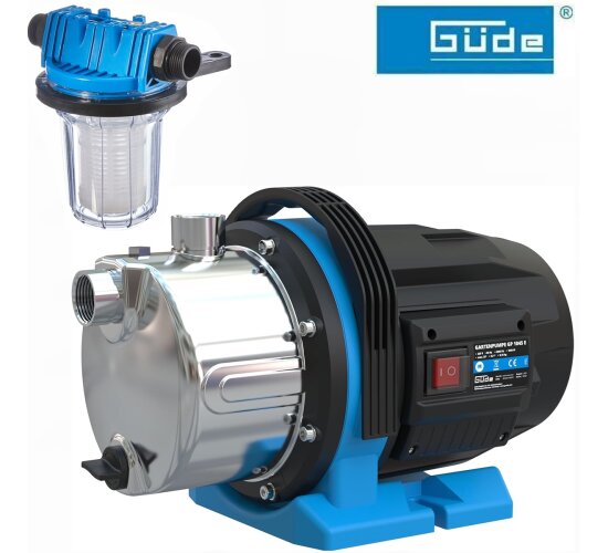 Güde Gartenpumpe GP 1045 E 1000 W, 4500 l/h, Wasserfilter Saugschlauch