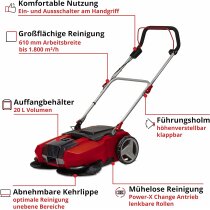 Einhell Akku-Kehrmaschine TE-SW 18/610 Li- 18 V  mit Akku 2.5 Ah / Ladegerät , Power X-Change