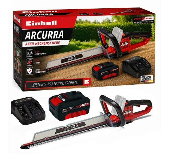 Einhell Akku-Heckenschere ARCURRA 18/55 Akku 4.0 Ah, Ladegerät 18V Power x-Change