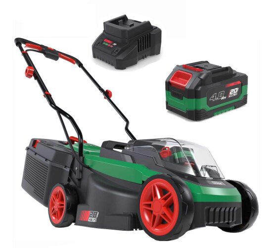 GÜDE City Akku Rasenmäher 320/20-4 mit Akku 4.0 Ah / Ladegerät, 20V 32cm