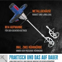 Güde Mörtelrührer Rührwerk Rührgerät  GRW 1814.1 2 Gang 1800 W, 2 Rührkorbe