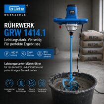 Güde Mörtelrührer Rührwerk Rührgerät  GRW 1414.1, Mörtelmischer 1400W
