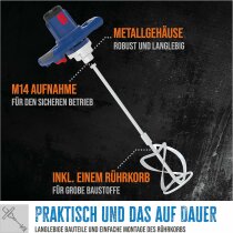 Güde Mörtelrührer Rührwerk Rührgerät  GRW 1414.1, Mörtelmischer 1400W