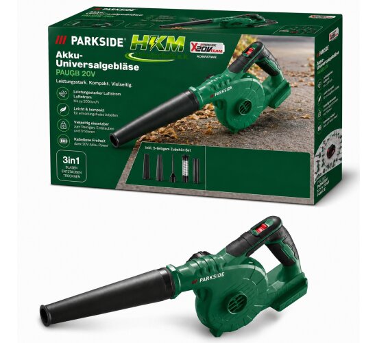 PARKSIDE 20 V Akku-Universalgebläser PAUGB, Laubbläser ohne Akku und Ladegerät