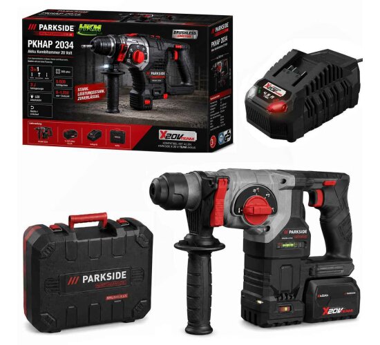 PARKSIDE PERFORMANCE 20V Akku-Kombihammer PKHAP 2034-Li  3J,  Akku 4.0 Ah, Ladegerät C3