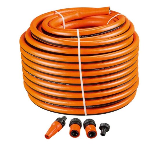 Bauschlauch / Gartenschlauch  50 m 19mm (¾") mit Anschlüssen, 6-lagig
