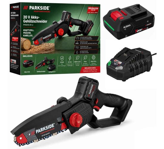 PARKSIDE PERFORMANCE 20V Akku-Gehölzschneider PPAGHS 20-Li mit Akku 4 Ah Papp, Ladegerät C3