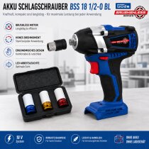 Güde Akku Schlagschrauber BSS 18 1/2-0 BL, 18V 3...