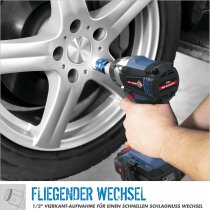 Güde Akku Schlagschrauber BSS 18 1/2-0 BL, 18V 3 Tlg, Nussset, 1/4 Hex Adapter