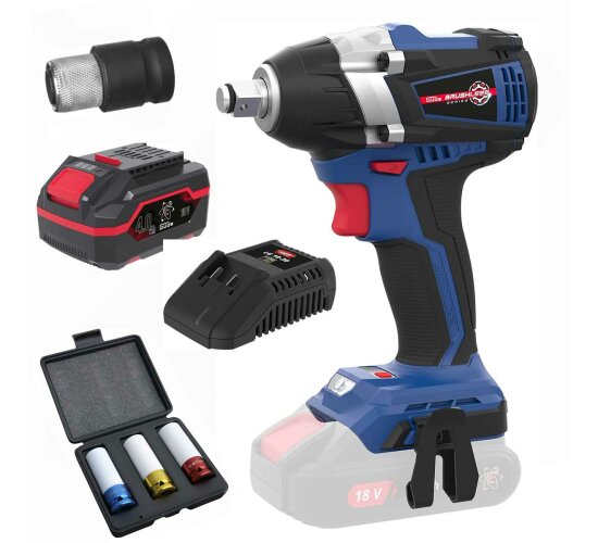 Güde Schlagschrauber BSS 18 1/2-0 BL, 18V Akku 4.0 Ah, Nussset, 1/4 Hex Adapter