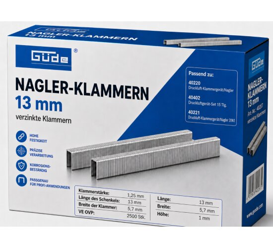 Güde Nagler-Klammern 13 mm x 5,7 mm 2500 Stk Verzinkt