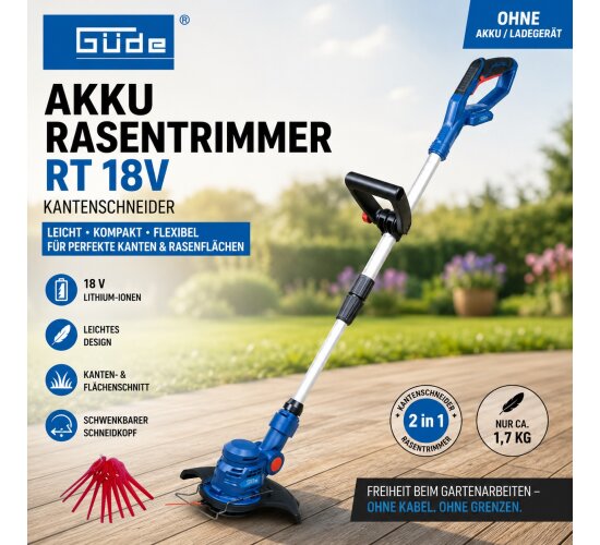 Güde Akku Rasentrimmer RT 18V ohne Akku / Ladegerät Kantenschneider