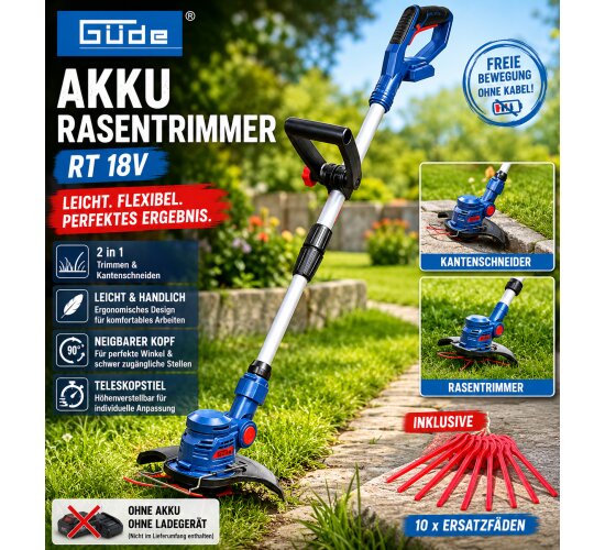 Güde Akku Rasentrimmer RT 18V ohne Akku / Ladegerät Kantenschneider