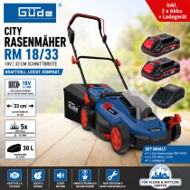 GÜDE City Rasenmäher RM 18/33 18V, 33 cm...