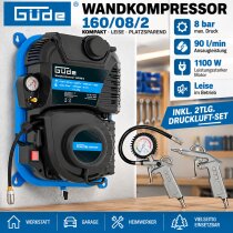 Güde Wandkompressor 160/08/2 ST 1100 W/230 V,...