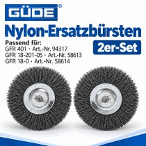 Güde Ersatzbürsten Nylon – 2er-Set für Fugenreiniger GFR 401 / GFR 18