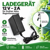 Ladegerät 12V - 2 A für Grafner Akku...