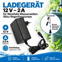 Ladegerät 12V - 2 A ür Westfalia Wasserwelten...
