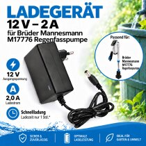 Ladegerät 12V - 2 A  für Brüder Mannesmann...