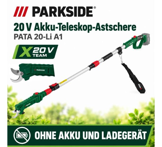 PARKSIDE 20 V Akku-Teleskop-Astschere PATA 20-Li A1 – ohne Akku und Ladegerät