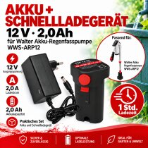 Akku + Schnell-Ladegerät 12V - 2 A für Walter...