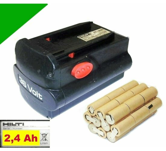 Reparatur Zellentausch für Hilti B36 / 2,4 NiCd Akku 36 V Sanyo Zelle 2,4 Ah  für TE 6 A