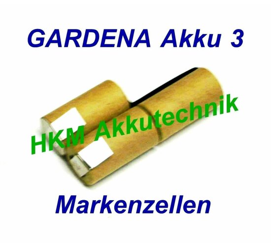 GARDENA Accu 3 Akku 3,6V - 2,4 Ah NiCd Original Markenzellen  für Original Lader