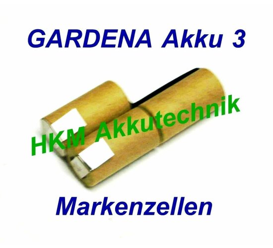 GARDENA Accu 3 Akku 3,6V 3 Ah NiMh Original Markenzellen  f&uuml;r Original Lader