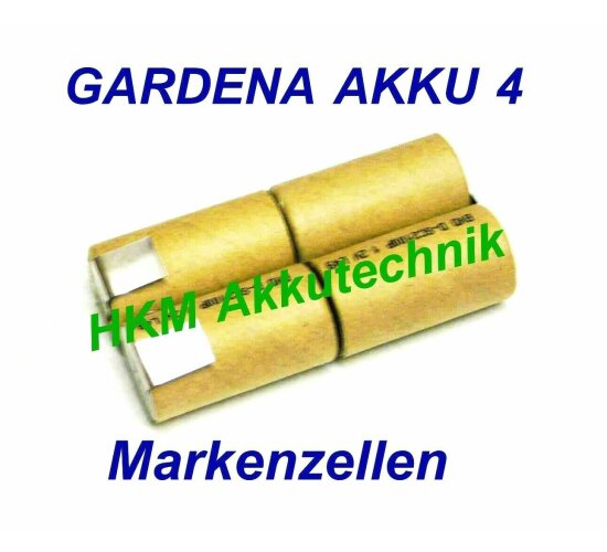 GARDENA Accu 4 Akku 4,8V 2,4 Ah NiCd Original Markenzellen  für Original Lader