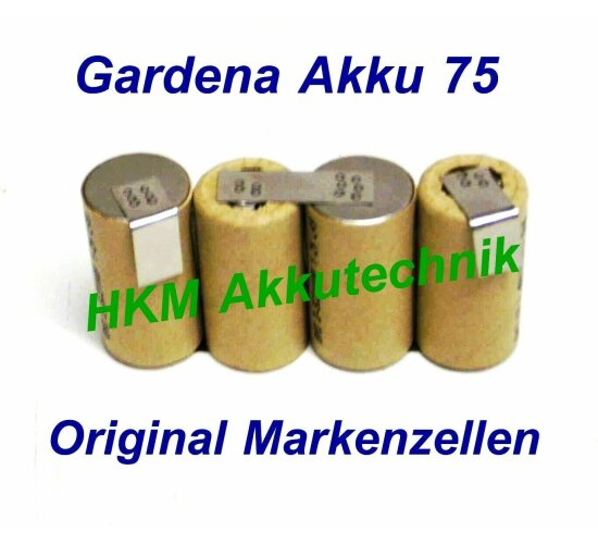 GARDENA Accu 75 Akku 4,8V 1,5 Ah NiCd Markenzellen  f&uuml;r Original Lader